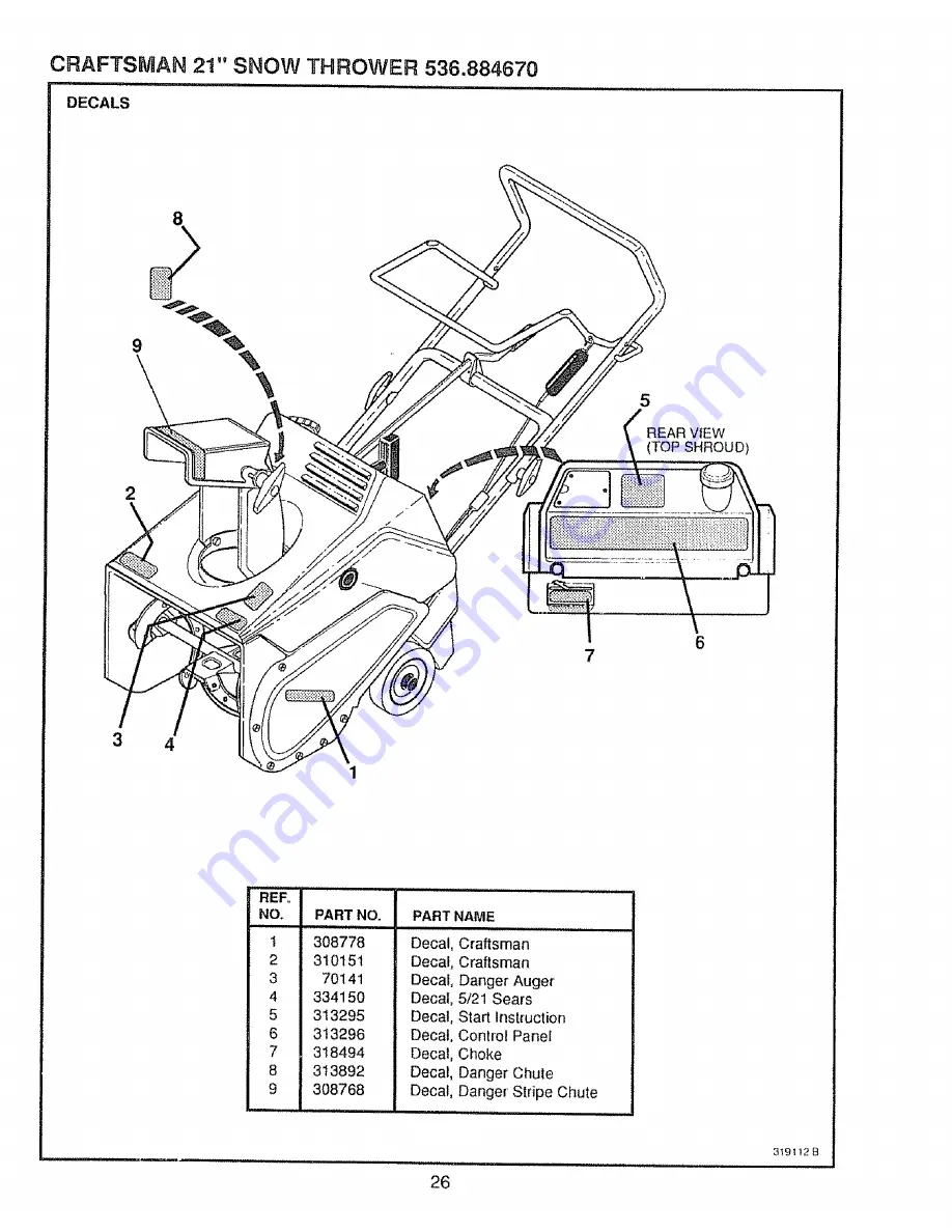 Craftsman 536.884670 Owner'S Manual Download Page 26