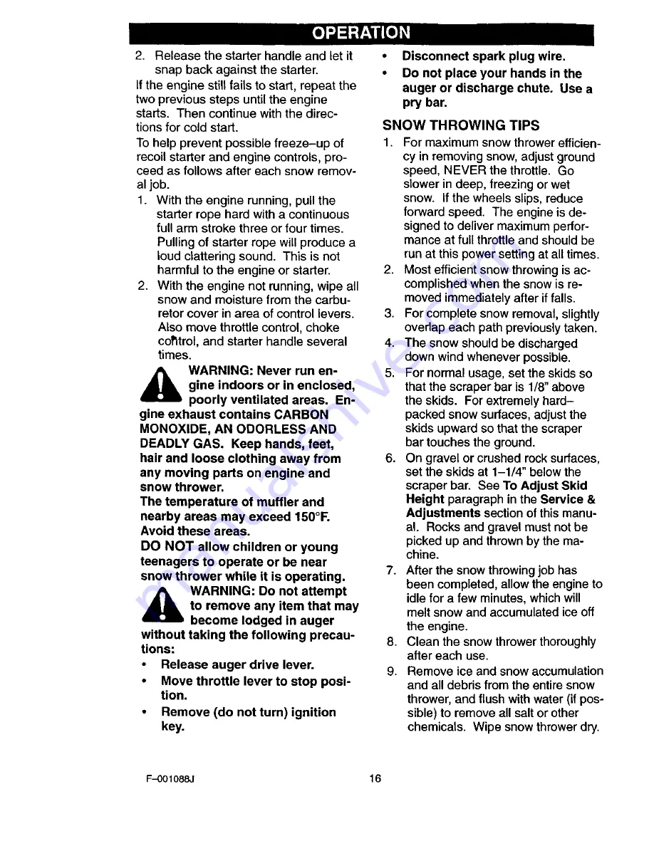 Craftsman 536.88626 User Manual Download Page 16