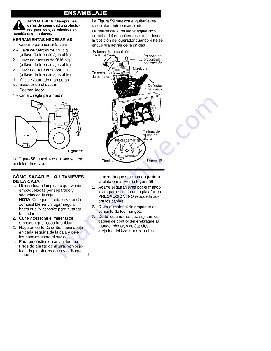 Craftsman 536.887750 Operator'S Manual Download Page 45