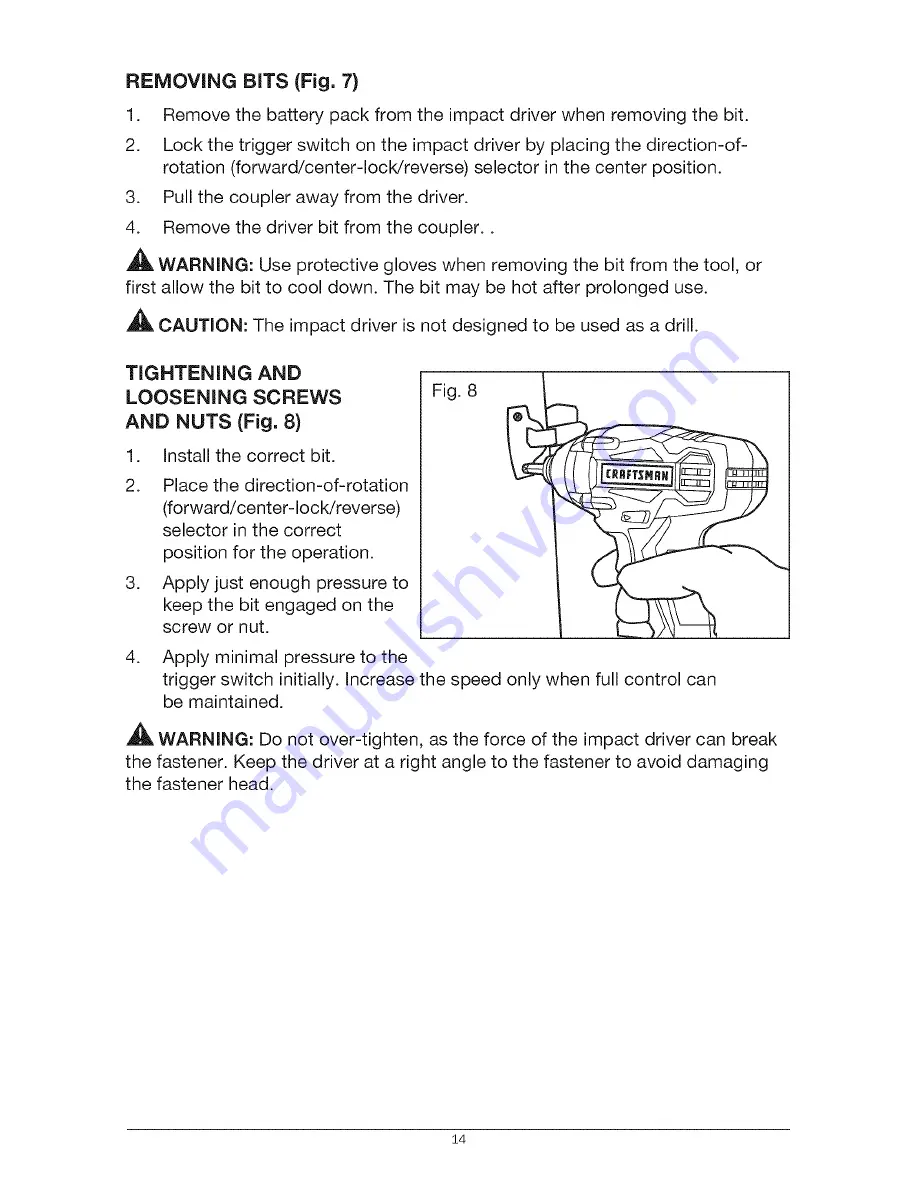 Craftsman 5727.1 Operator'S Manual Download Page 14