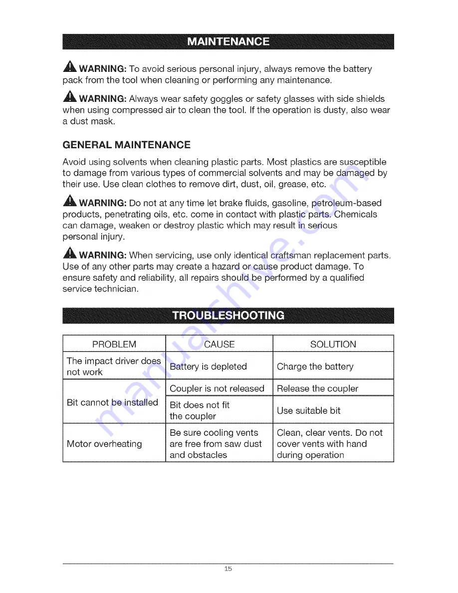 Craftsman 5727.1 Operator'S Manual Download Page 15