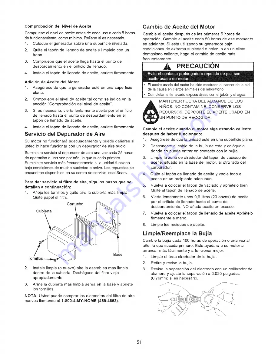 Craftsman 580.323611 Operator'S Manual Download Page 51