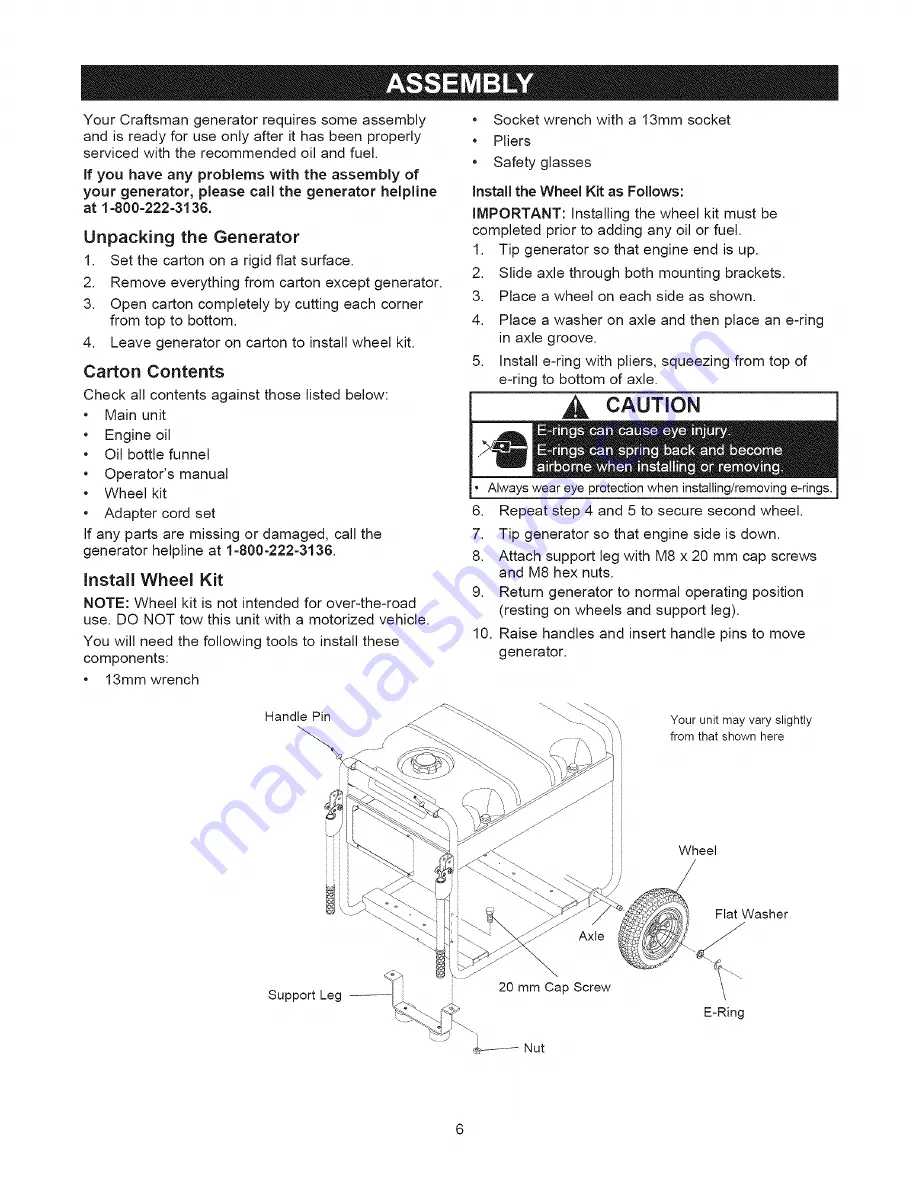 Craftsman 580.326310 Operator'S Manual Download Page 6