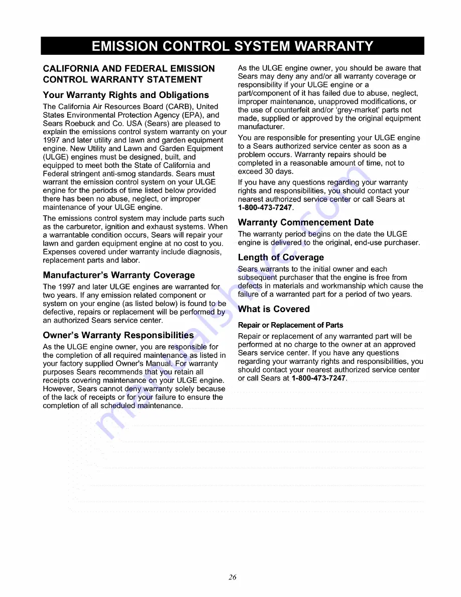 Craftsman 580.327181 Operator'S Manual Download Page 26