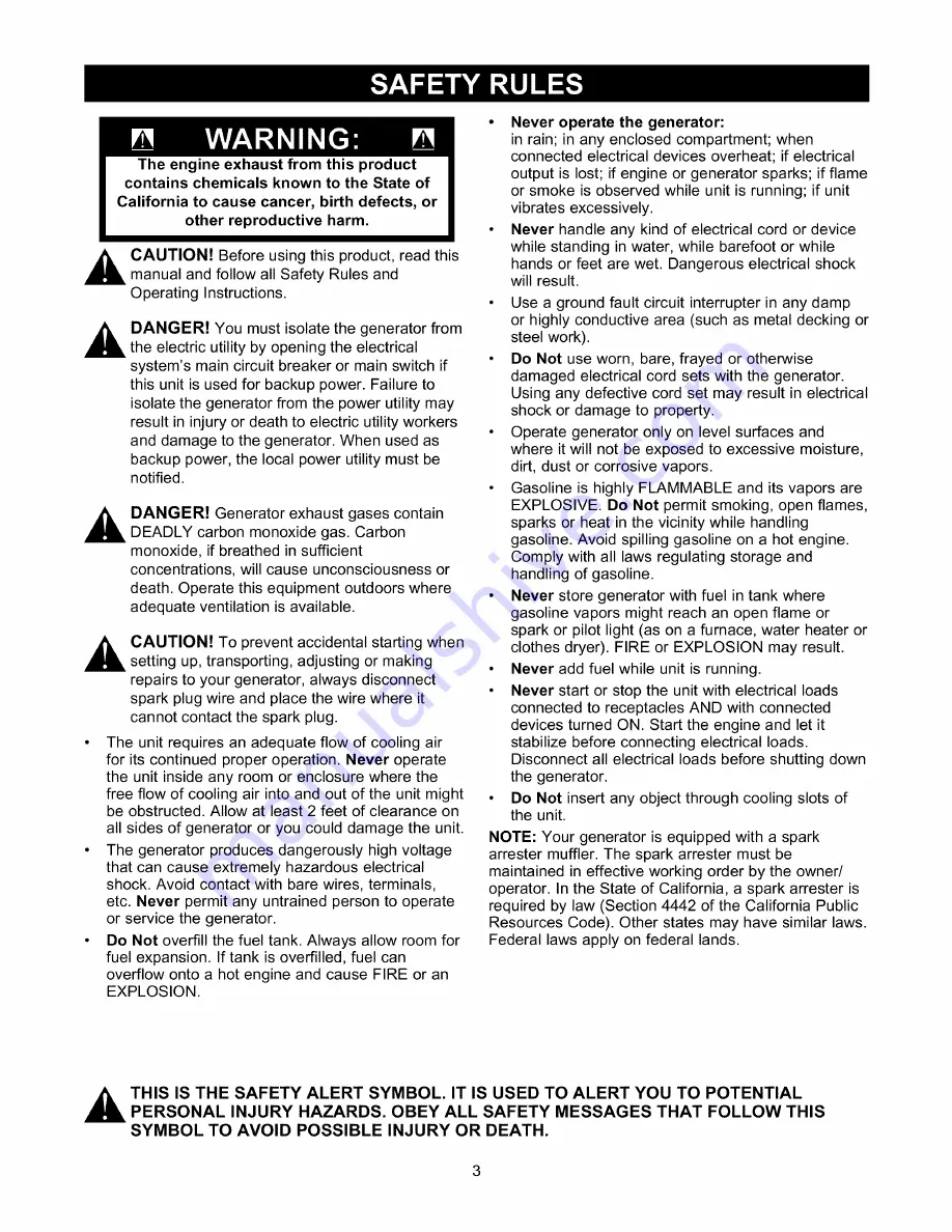 Craftsman 580.329100 Owner'S Manual Download Page 3