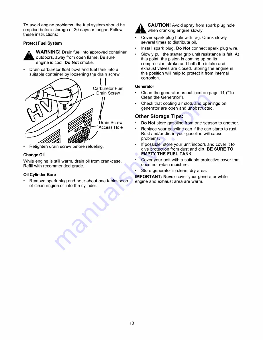 Craftsman 580.329100 Owner'S Manual Download Page 13