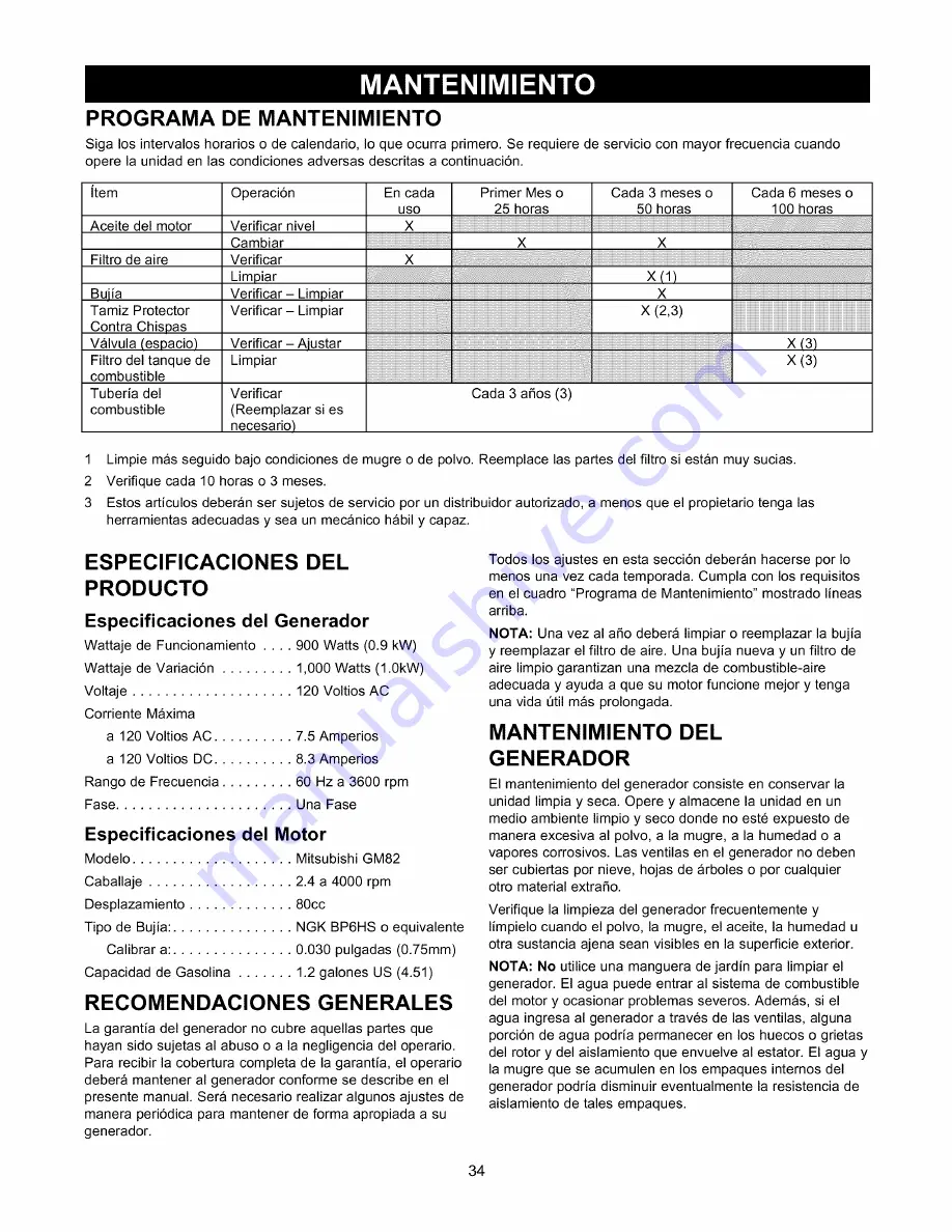 Craftsman 580.329100 Owner'S Manual Download Page 34