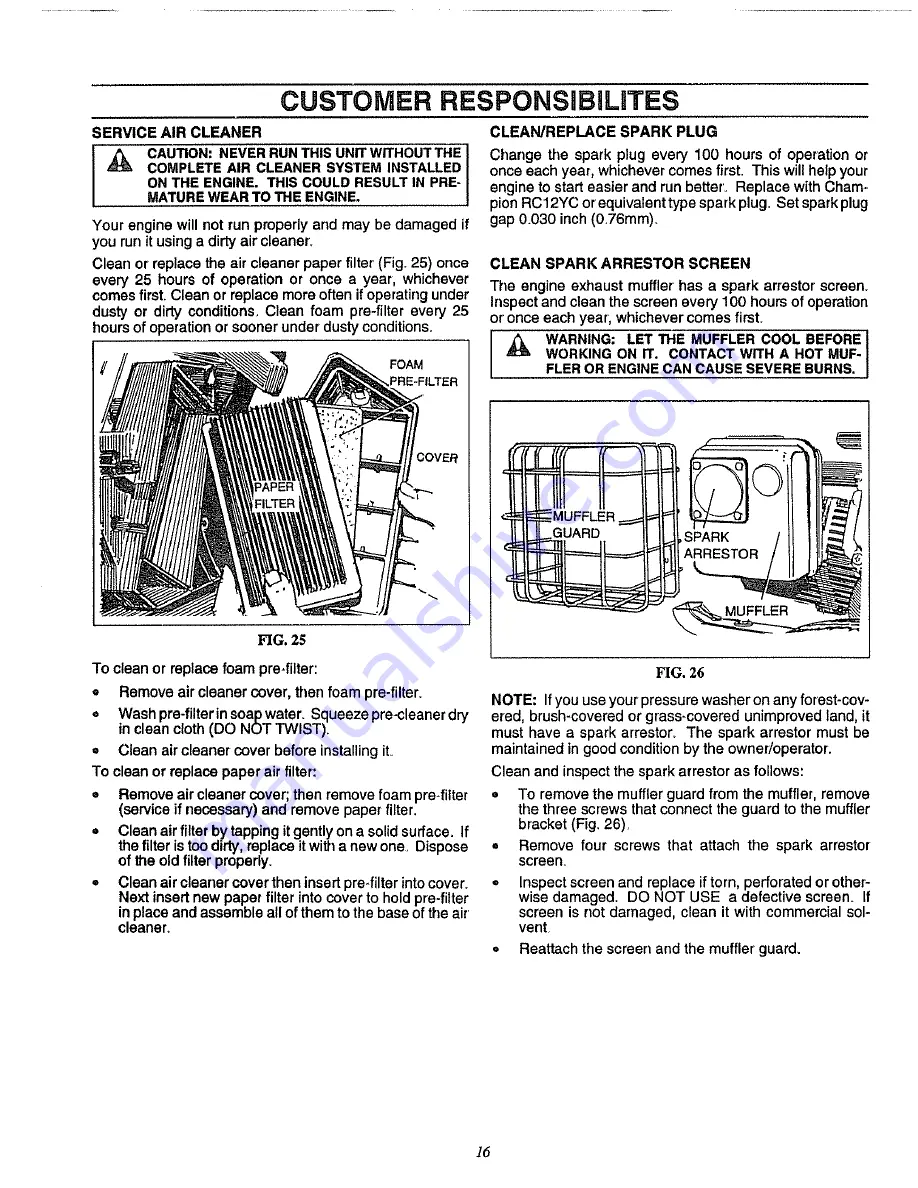 Craftsman 580.751781 Owner'S Manual Download Page 16