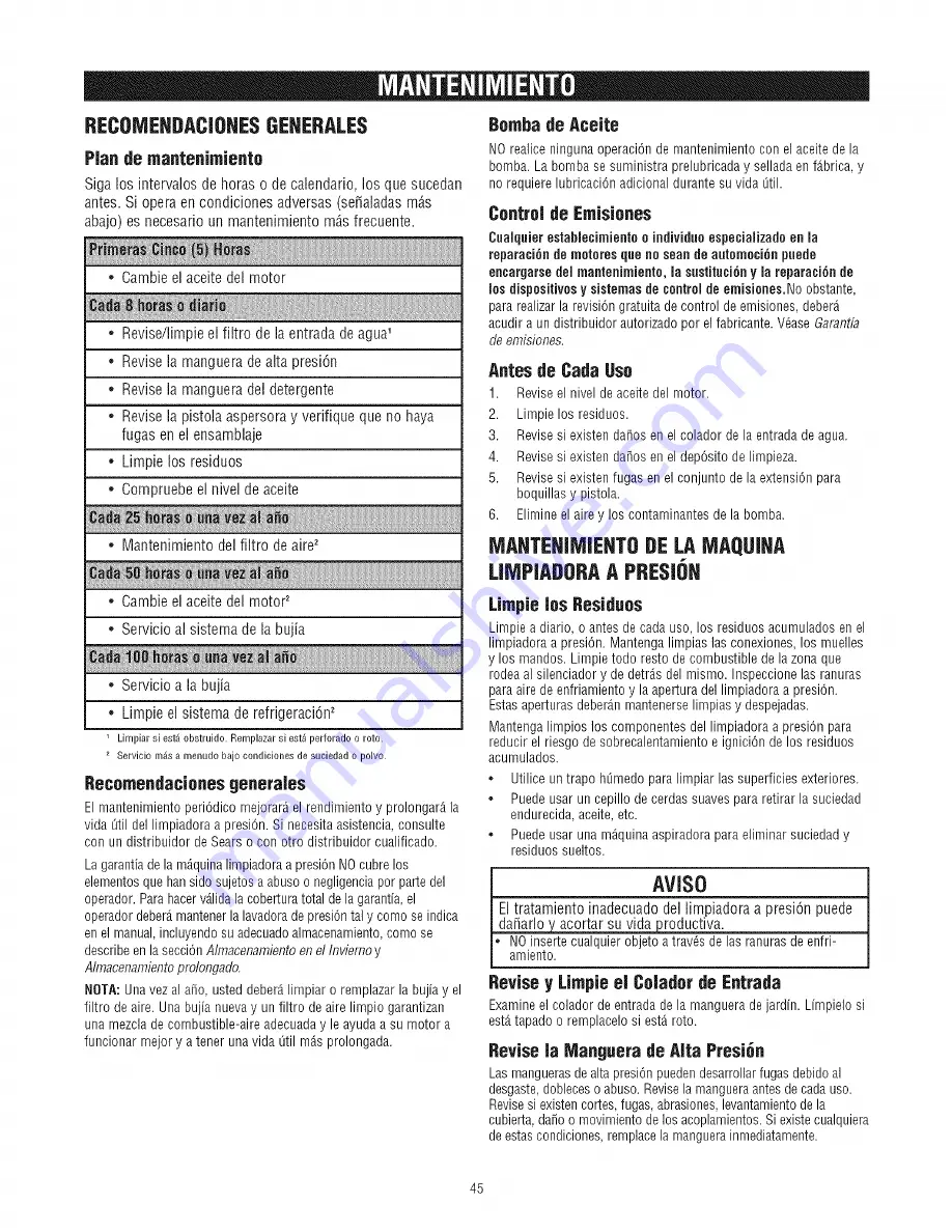 Craftsman 580.752180 Operator'S Manual Download Page 45