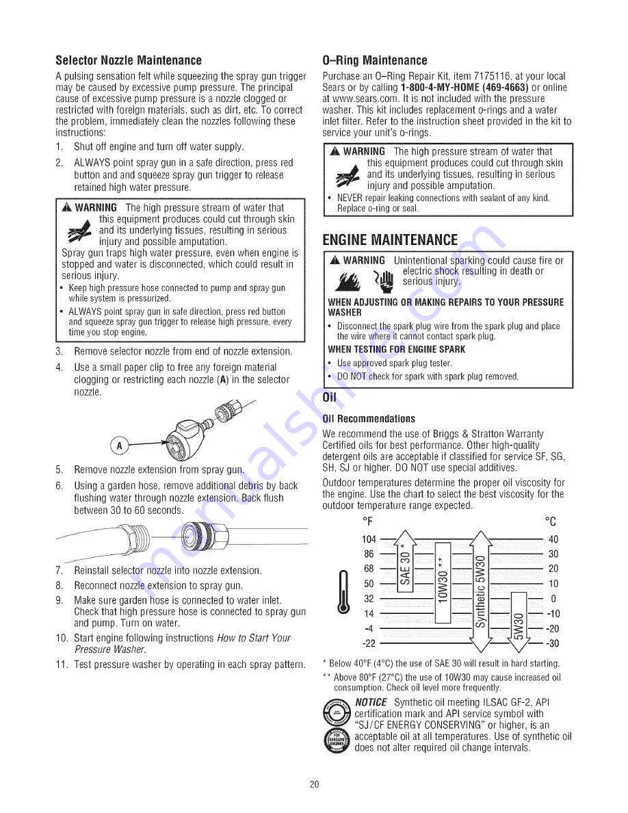 Craftsman 580.752582 Operator'S Manual Download Page 20