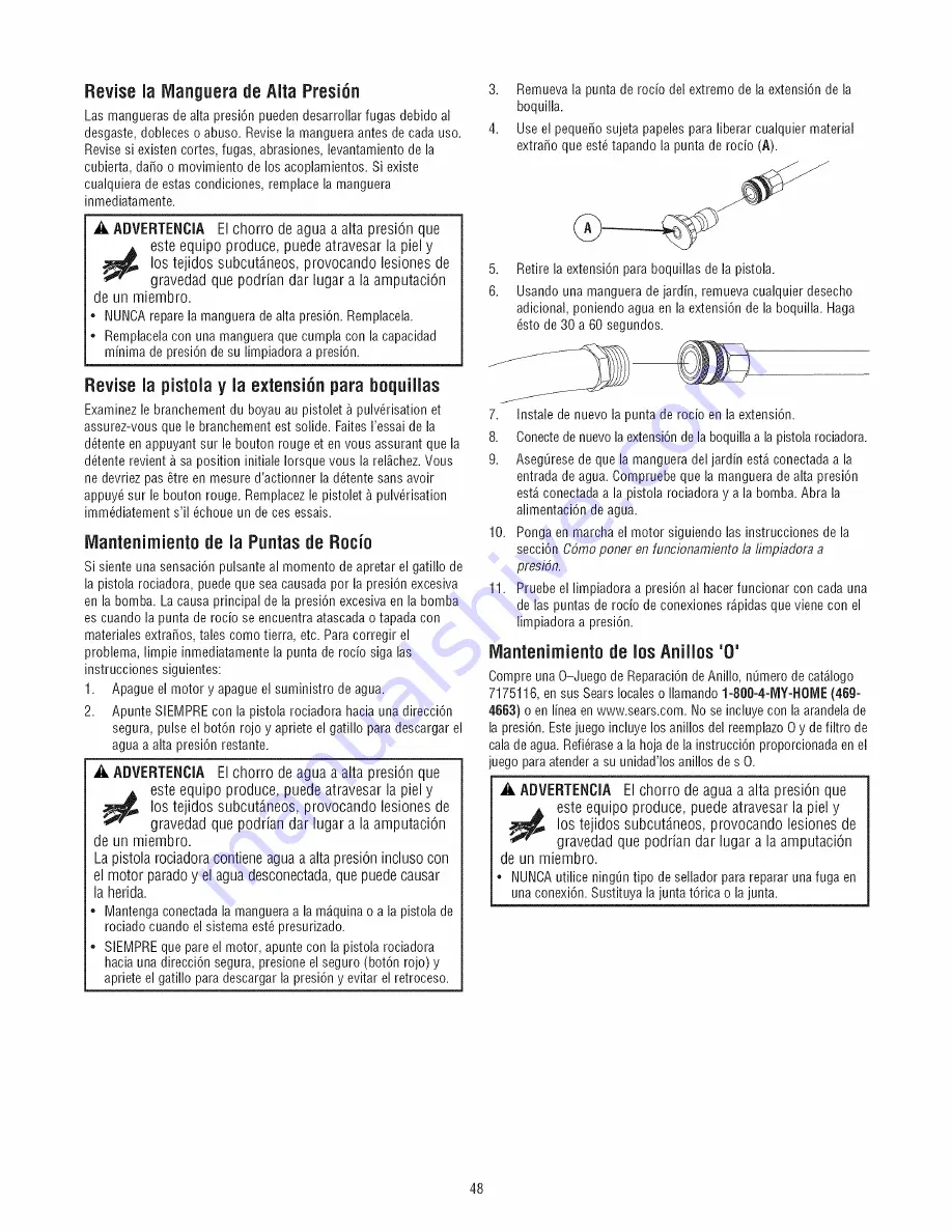 Craftsman 580.752590 Operator'S Manual Download Page 48