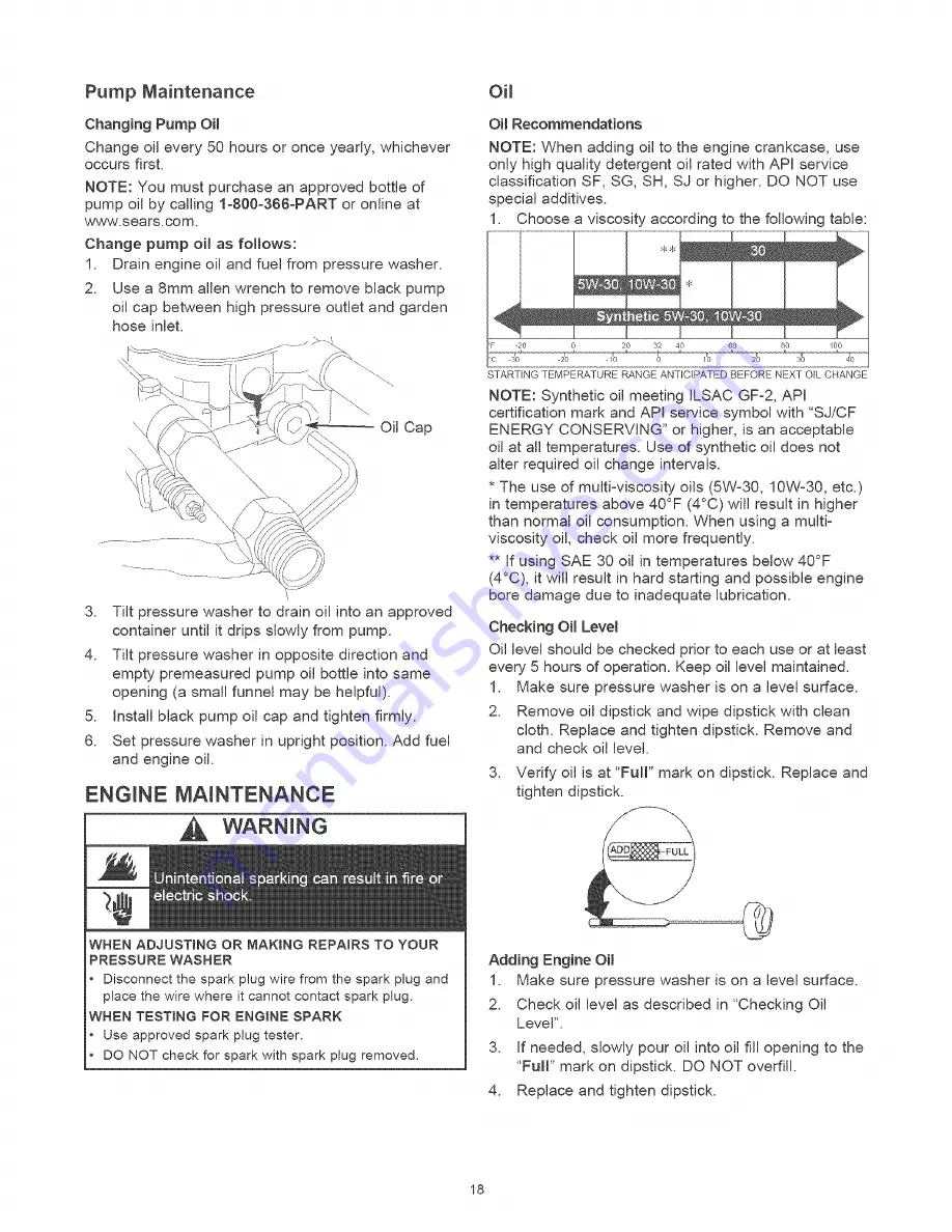 Craftsman 580.752710 Owner'S Manual Download Page 18