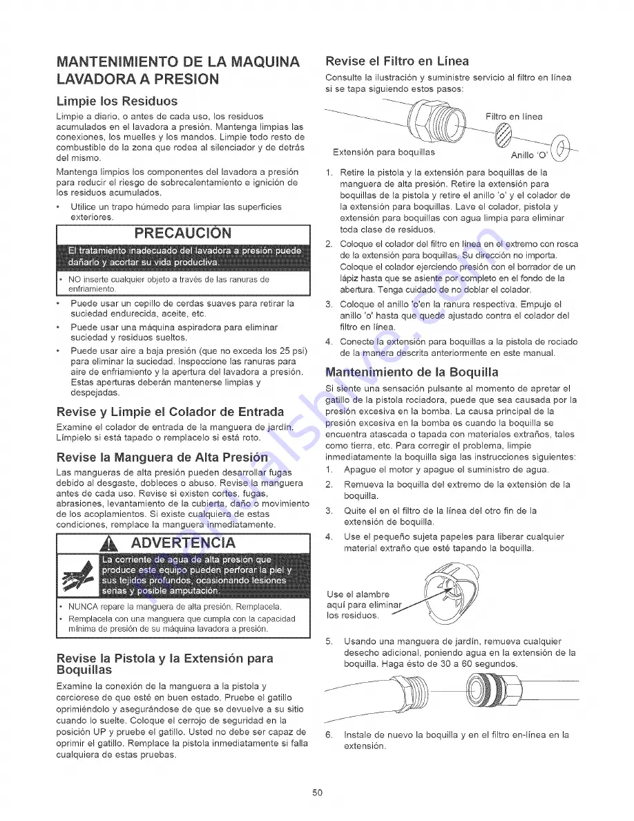 Craftsman 580.752710 Owner'S Manual Download Page 50