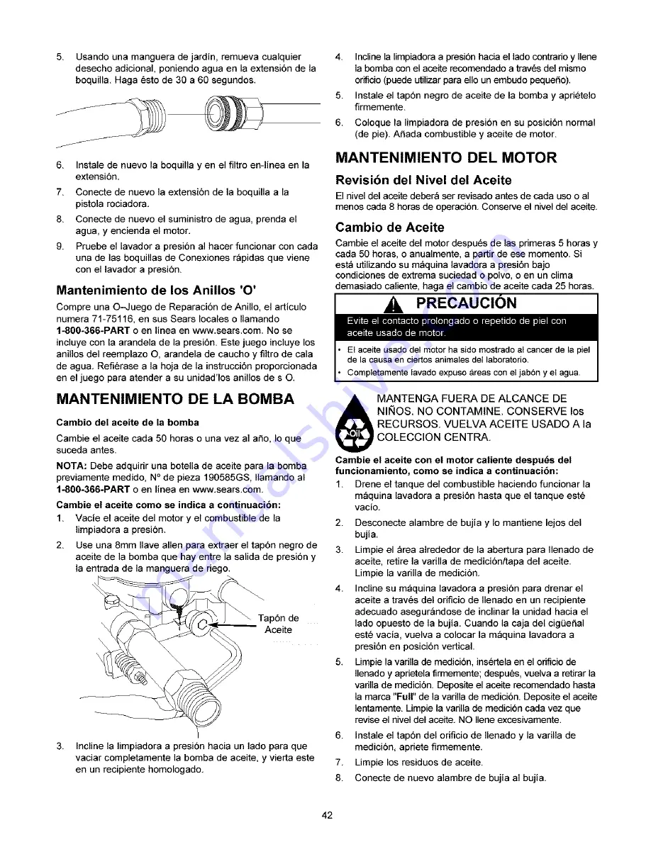 Craftsman 580.752800 Owner'S Manual Download Page 42