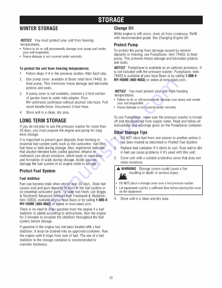 Craftsman 580.752990 Operator'S Manual Download Page 22