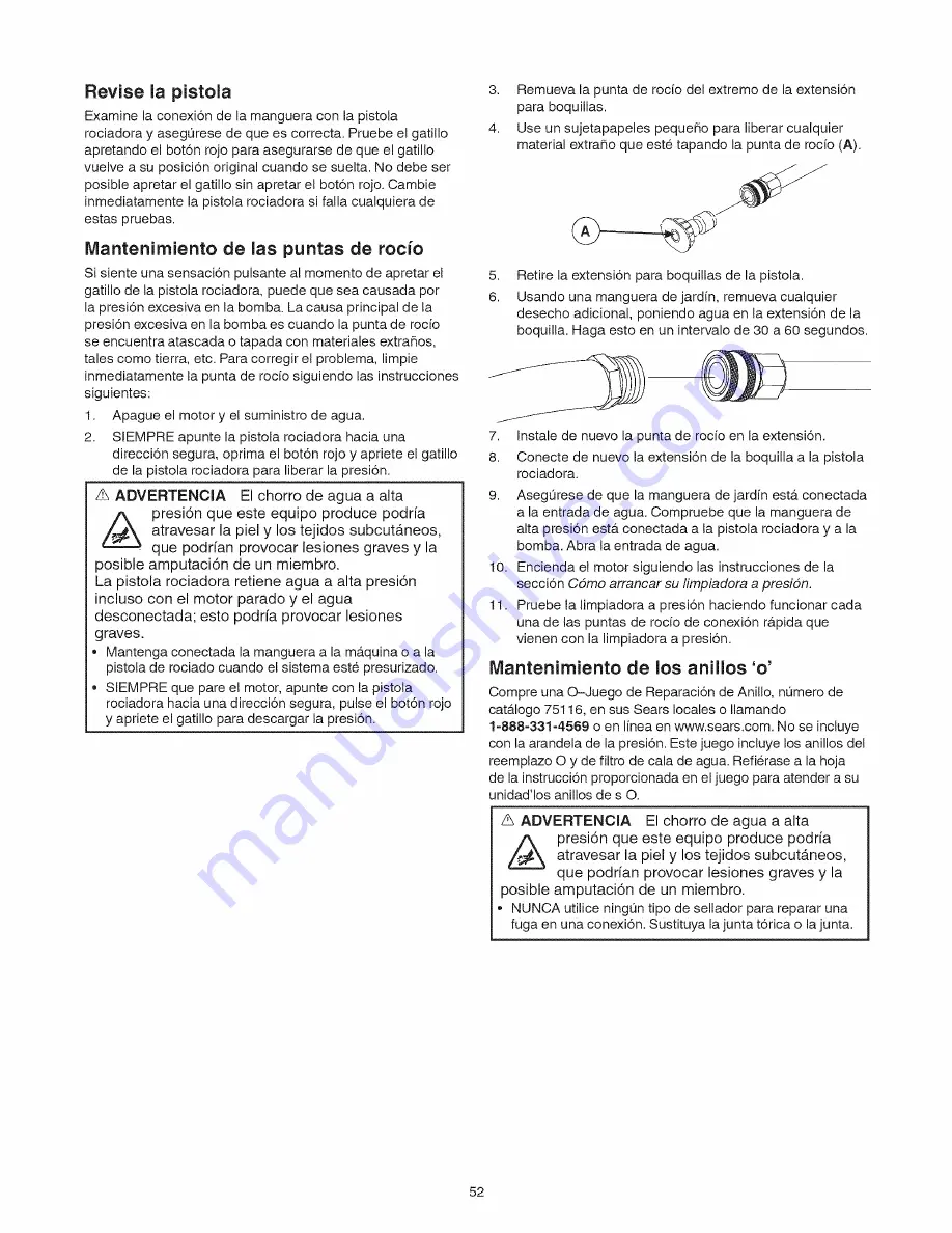 Craftsman 580.754890 Operator'S Manual Download Page 52