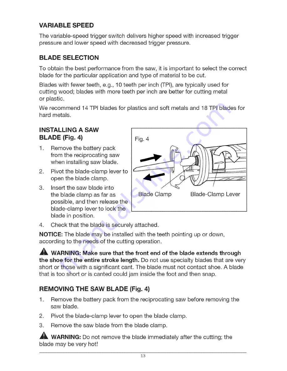 Craftsman 5818.3 Operator'S Manual Download Page 13