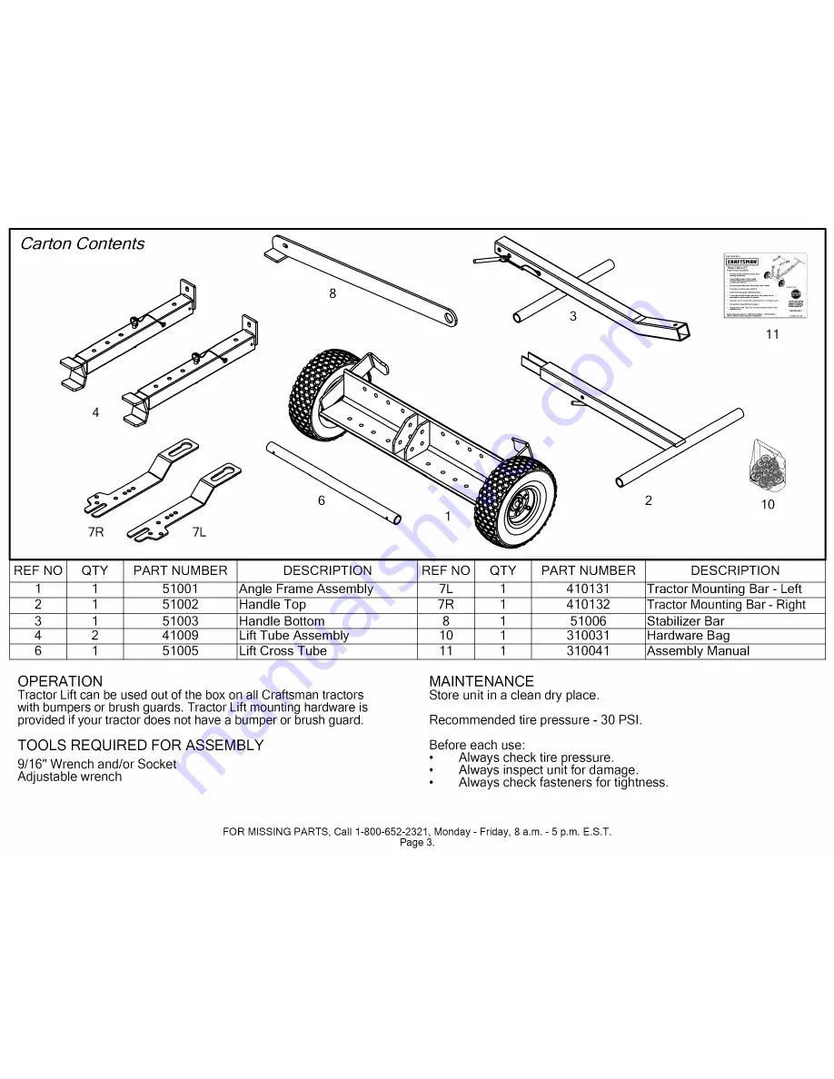 Craftsman 610.24600 Скачать руководство пользователя страница 3