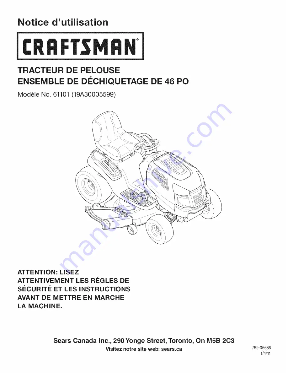 Craftsman 61101 Скачать руководство пользователя страница 5