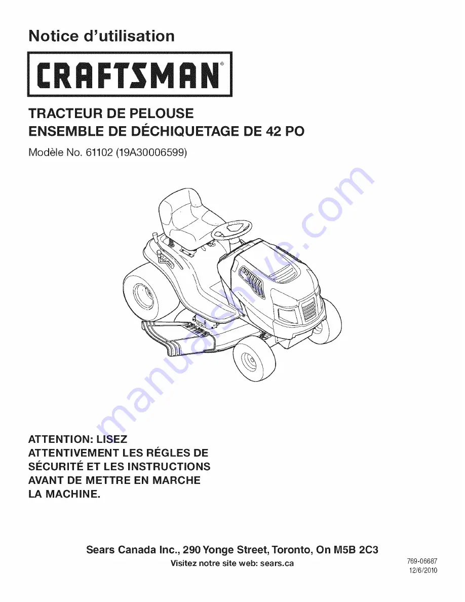 Craftsman 61102 Скачать руководство пользователя страница 5