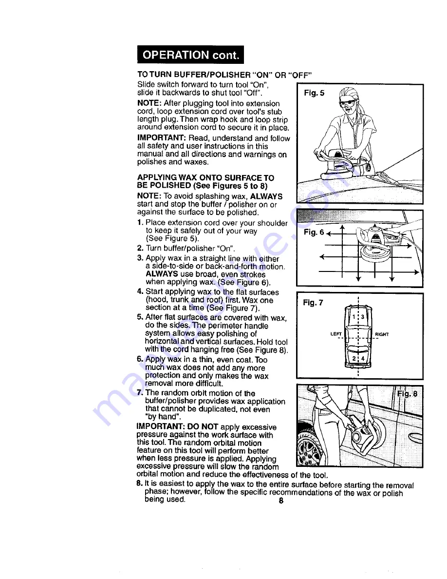 Craftsman 7-IN. BUFFER / POLISHER 172.10721 Owner'S Manual Download Page 8