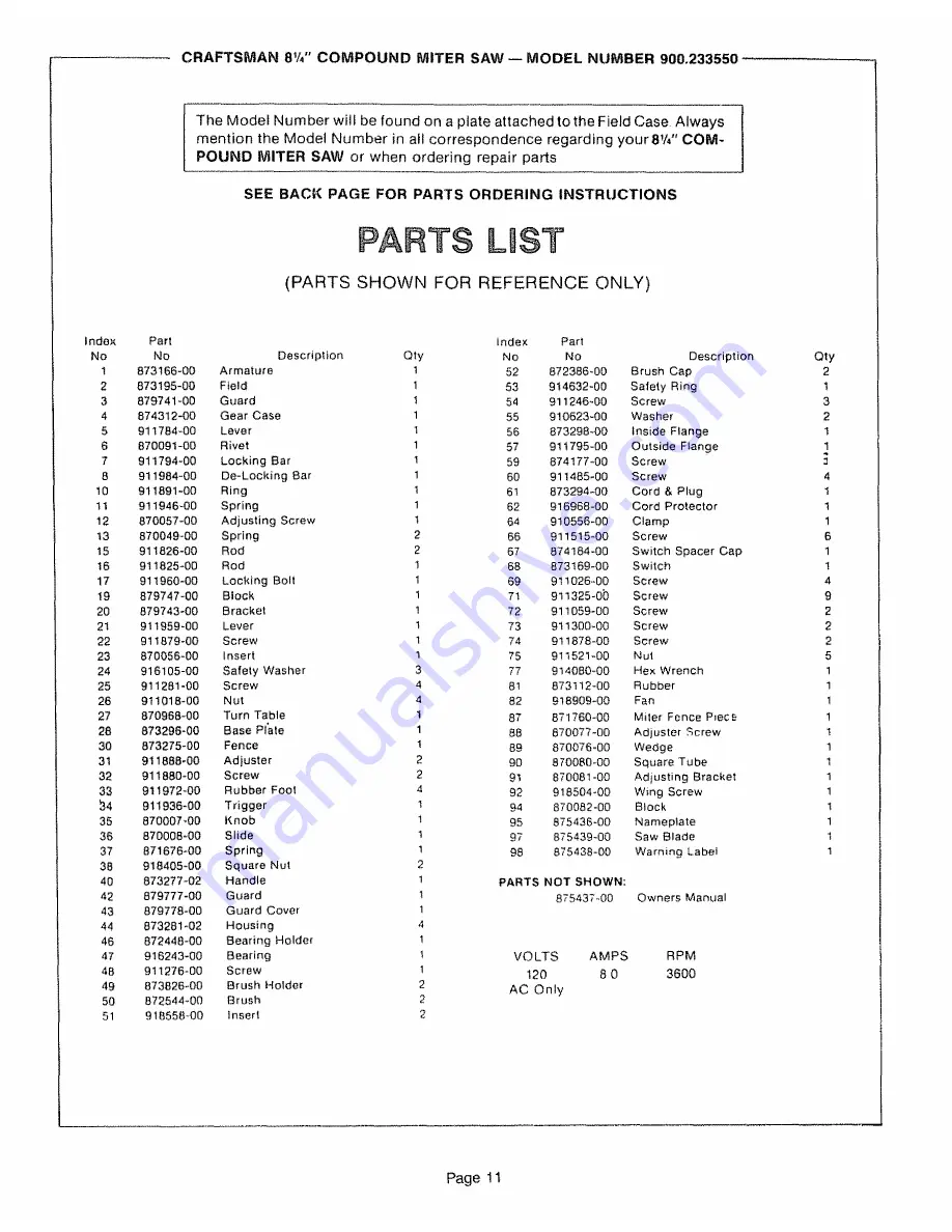 Craftsman 900.233550 Owner'S Manual Download Page 11