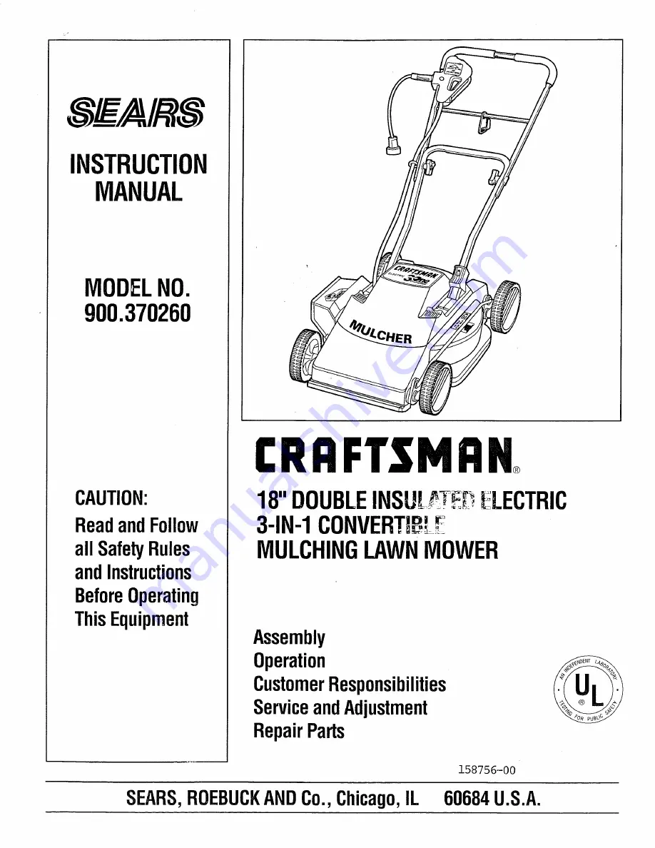 Craftsman 900.370260 Скачать руководство пользователя страница 15