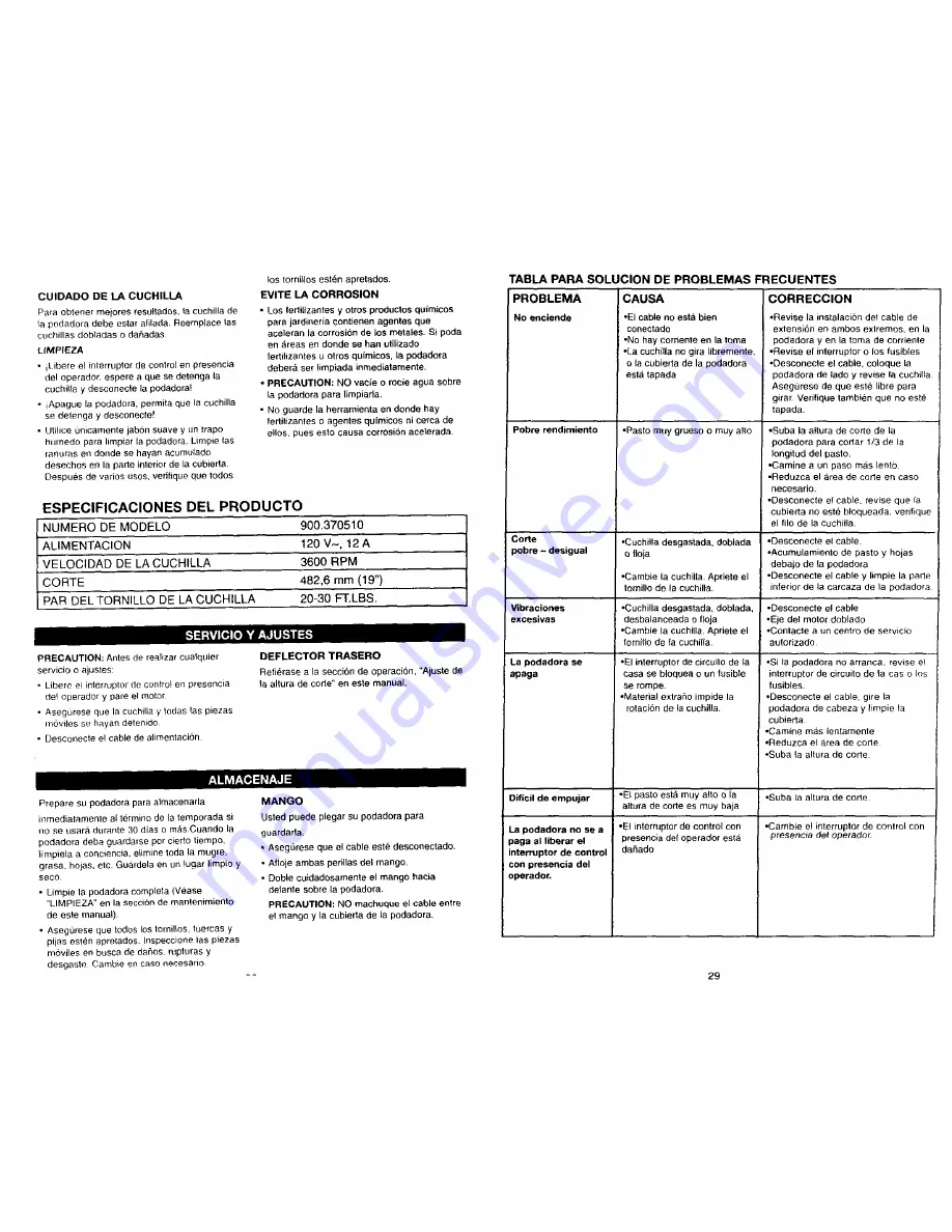 Craftsman 900.370510 Operator'S Manual Download Page 15