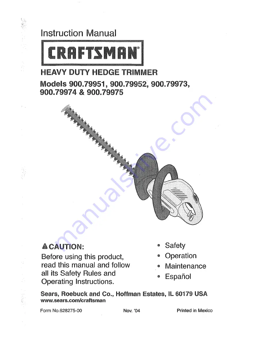 Craftsman 900.79951 Instruction Manual Download Page 1