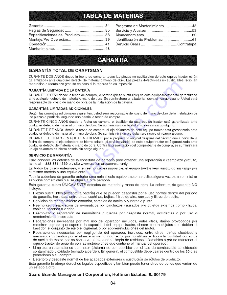 Craftsman 917.203780 Operator'S Manual Download Page 34