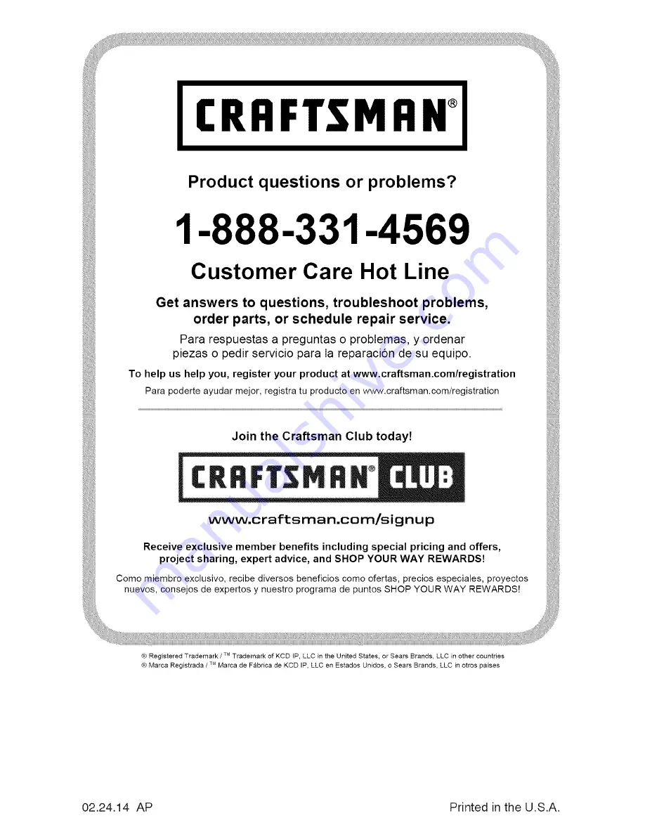 Craftsman 917.20386 Operator'S Manual Download Page 64