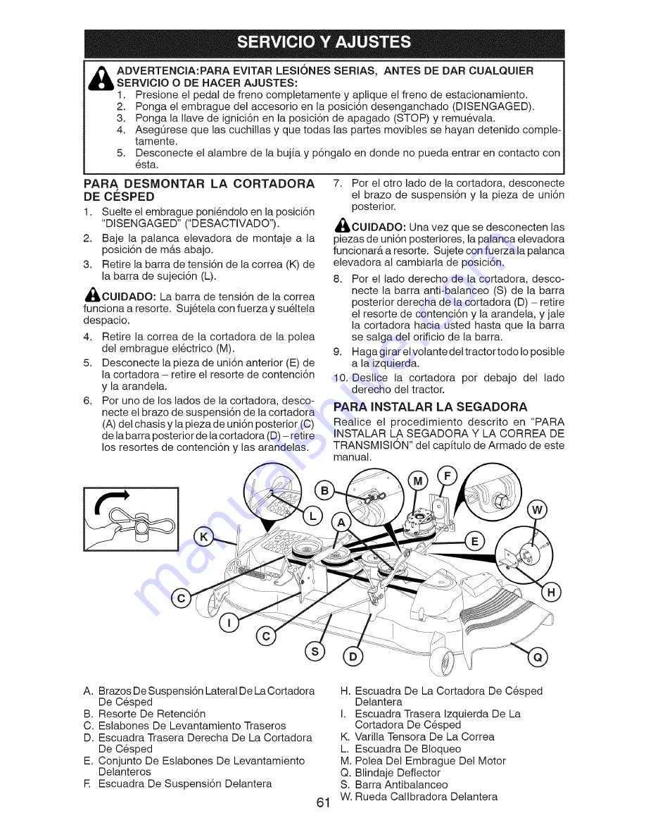 Craftsman 917.203930 Operator'S Manual Download Page 61