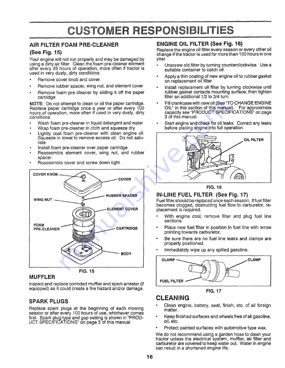 Craftsman 917.250032 Owner'S Manual Download Page 16