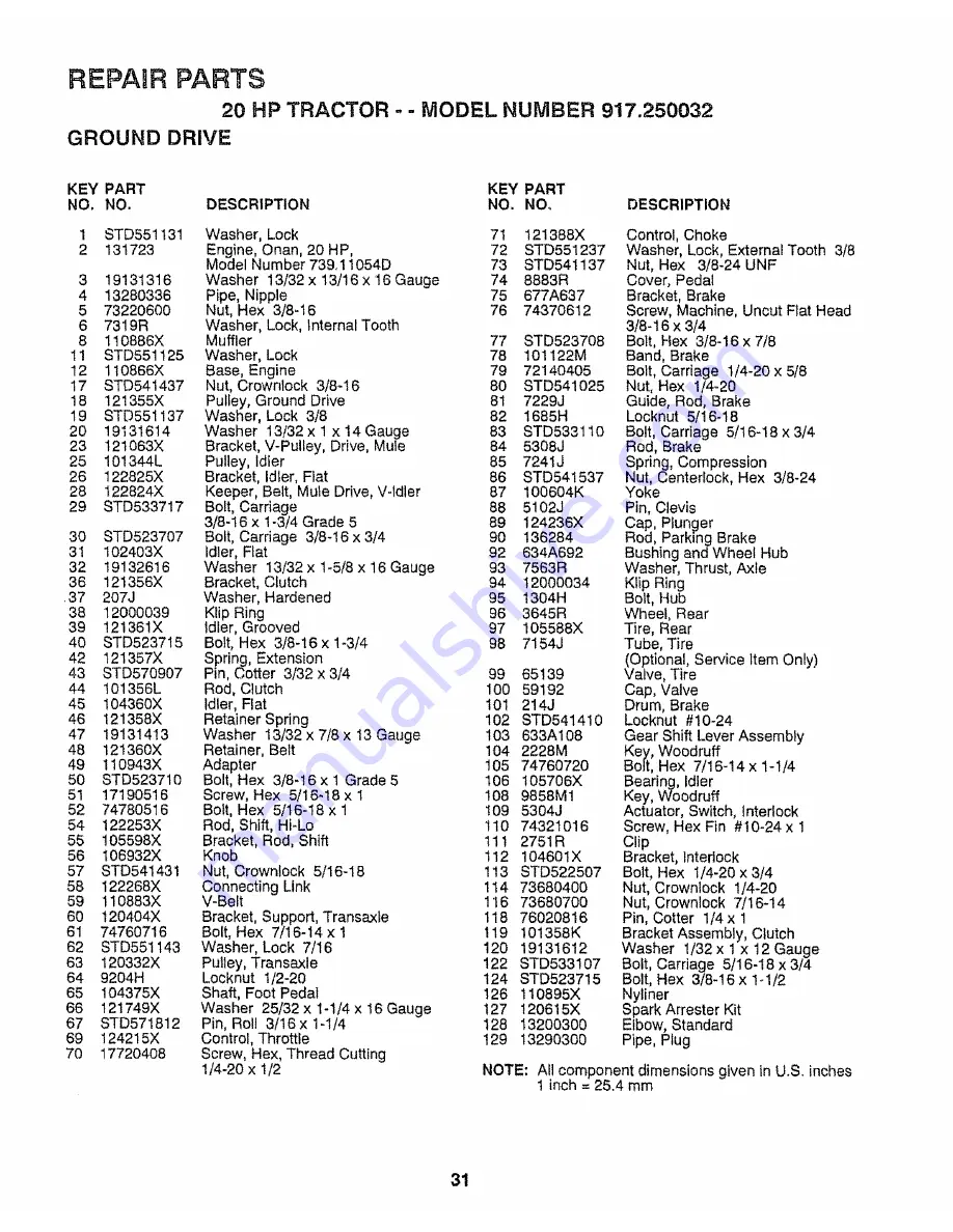 Craftsman 917.250032 Owner'S Manual Download Page 31