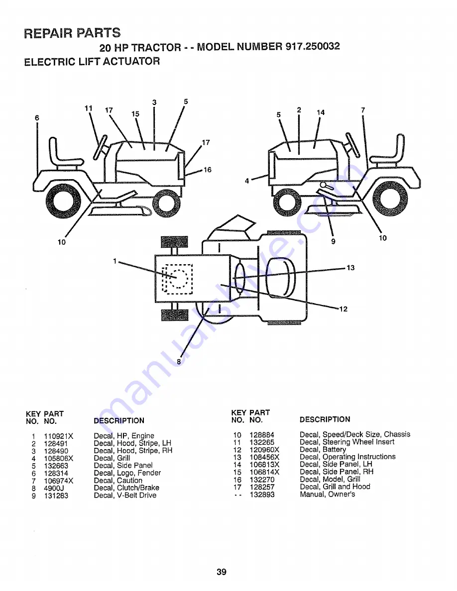 Craftsman 917.250032 Owner'S Manual Download Page 39