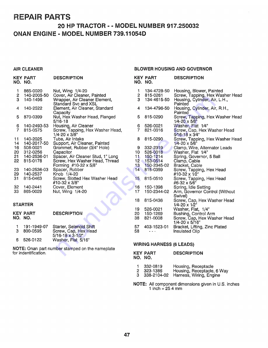 Craftsman 917.250032 Owner'S Manual Download Page 47