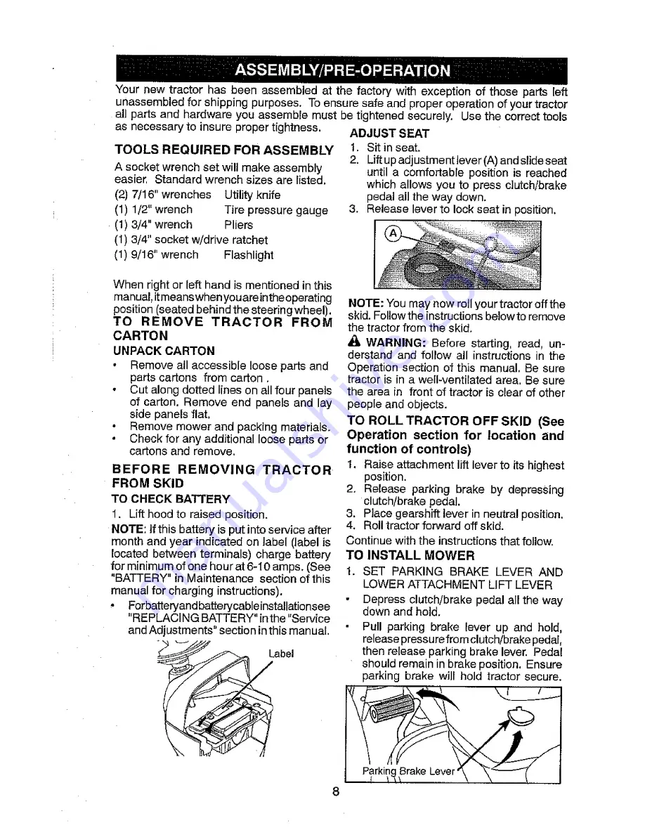 Craftsman 917.25024 Operator'S Manual Download Page 8