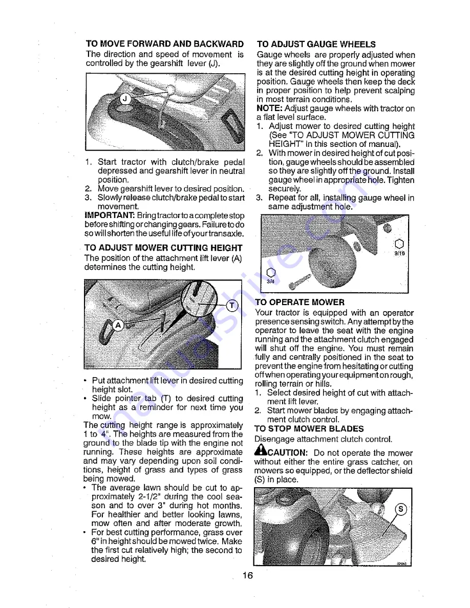 Craftsman 917.25024 Operator'S Manual Download Page 16