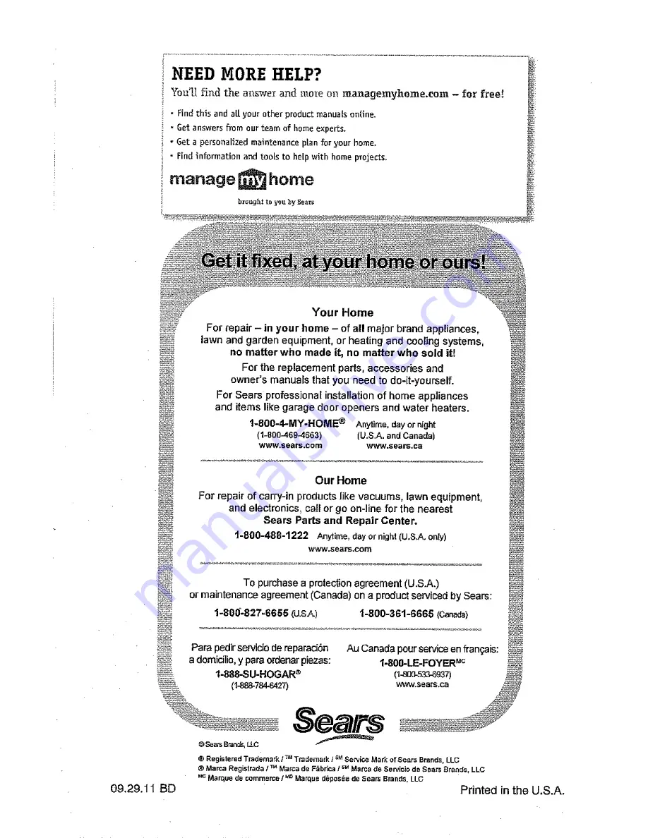 Craftsman 917.25024 Operator'S Manual Download Page 72