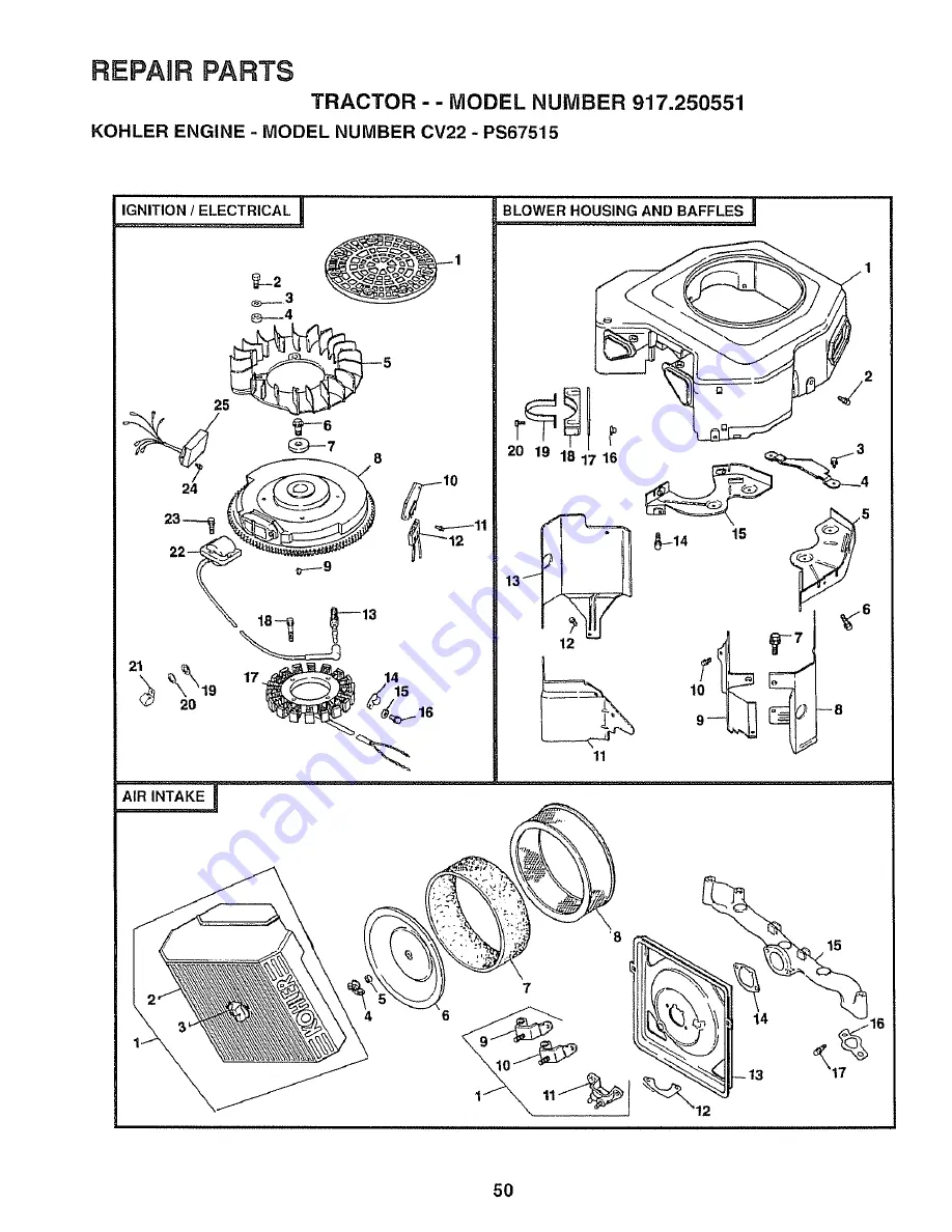 Craftsman 917.250551 Owner'S Manual Download Page 50