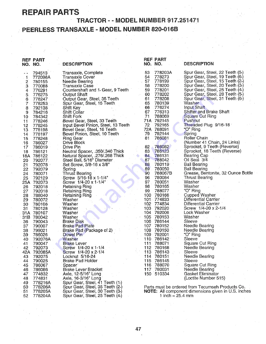 Craftsman 917.251471 Owner'S Manual Download Page 47