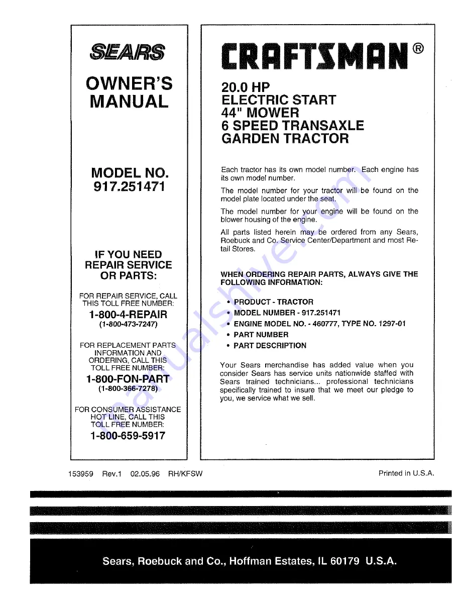 Craftsman 917.251471 Owner'S Manual Download Page 56