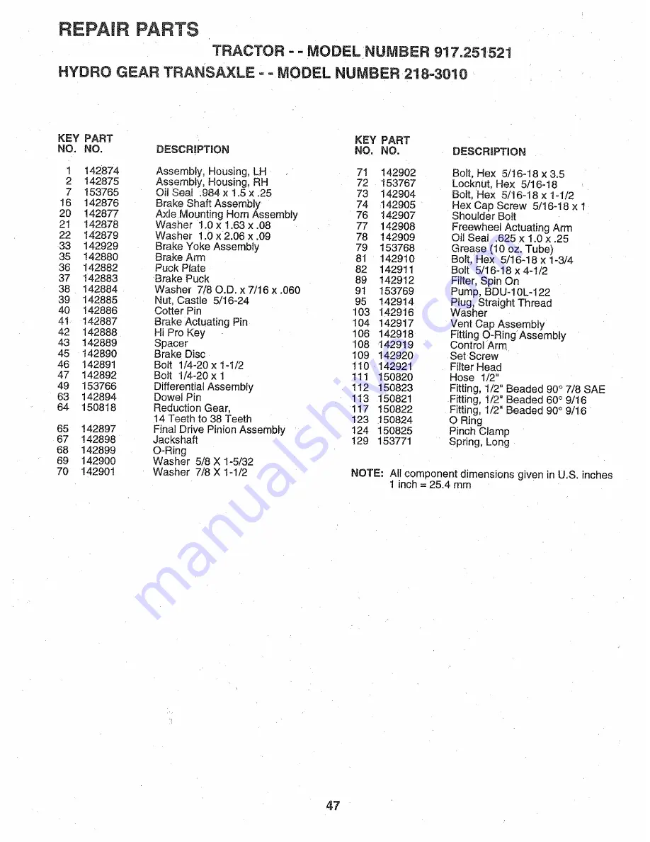 Craftsman 917.251521 Owner'S Manual Download Page 47