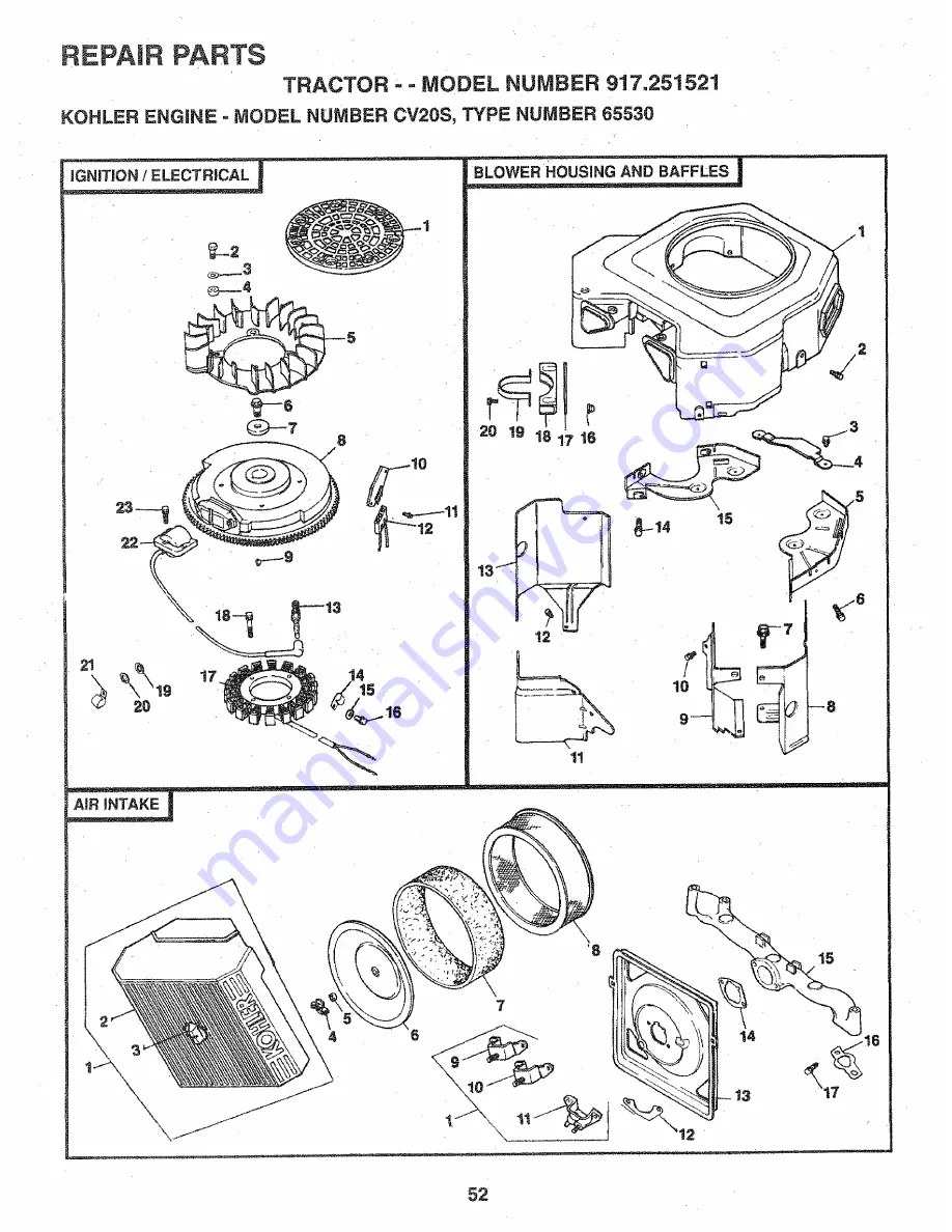 Craftsman 917.251521 Скачать руководство пользователя страница 52