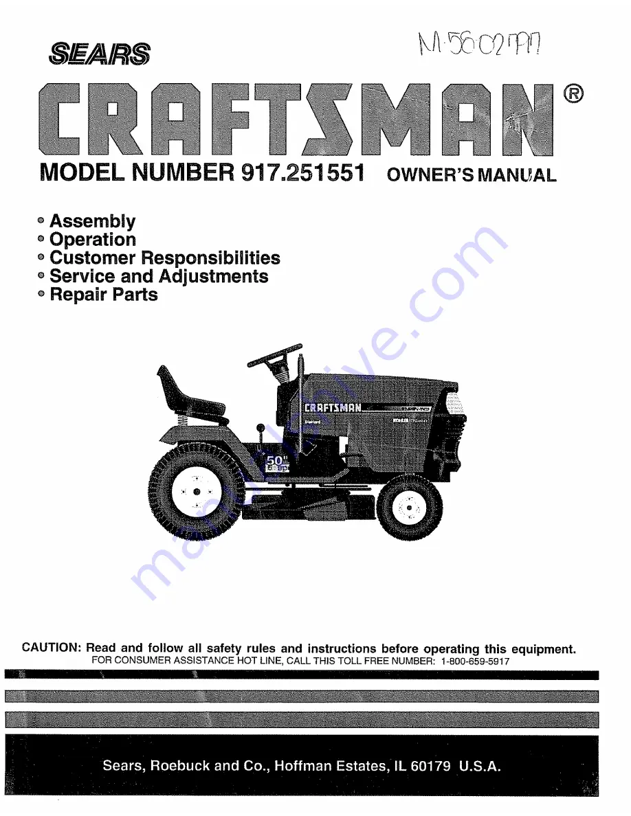 Craftsman 917.251551 Owner'S Manual Download Page 1