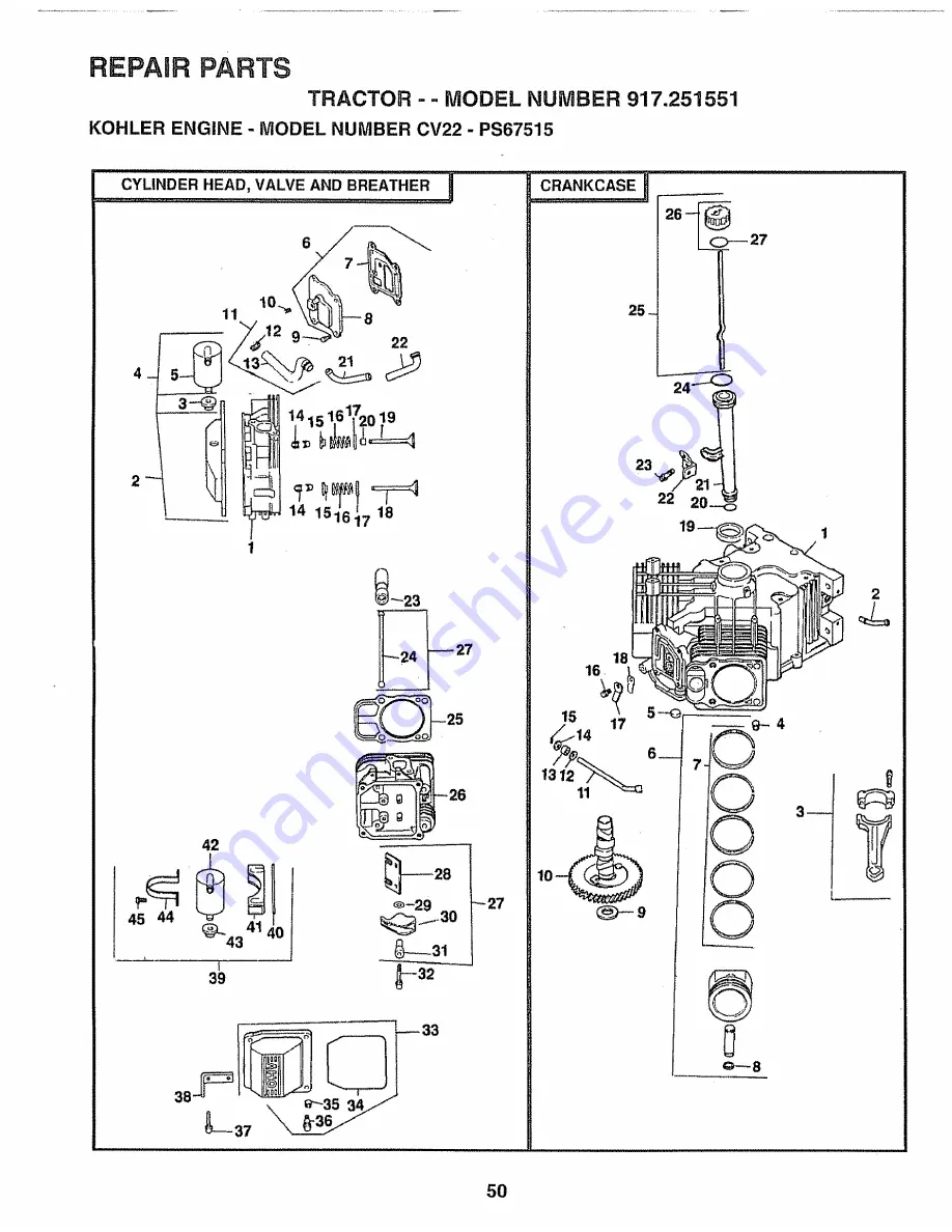 Craftsman 917.251551 Скачать руководство пользователя страница 50