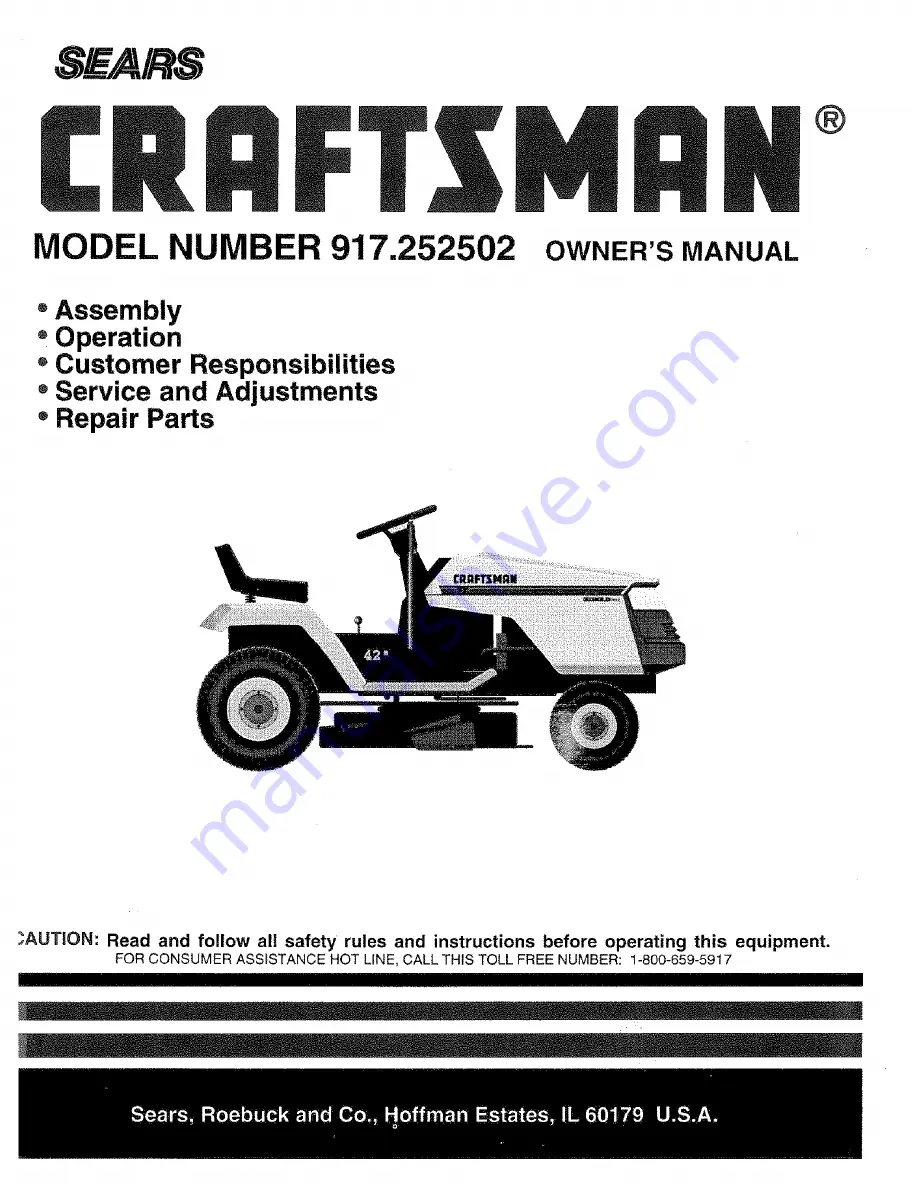 Craftsman 917.252502 Owner'S Manual Download Page 1