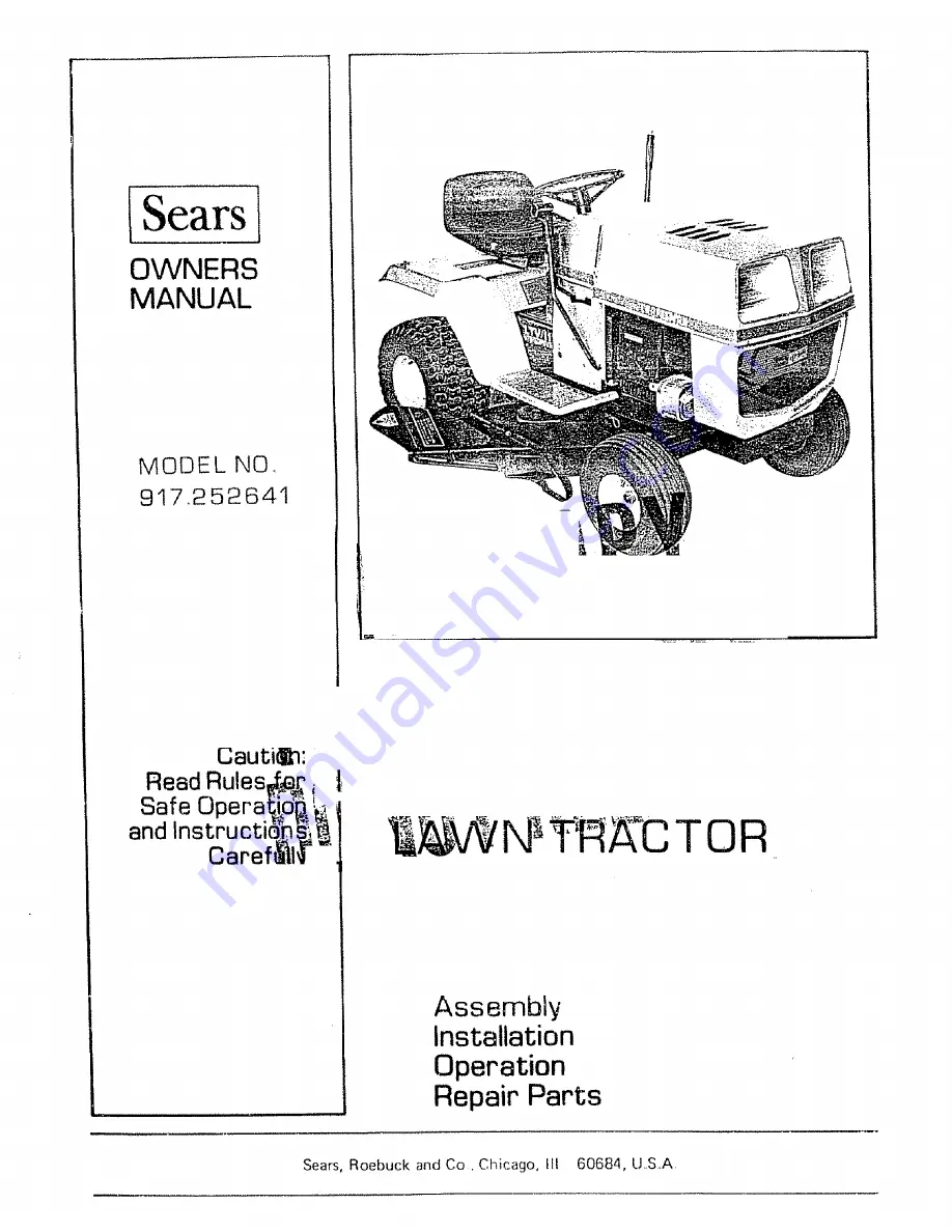 Craftsman 917.252641 Owner'S Manual Download Page 1