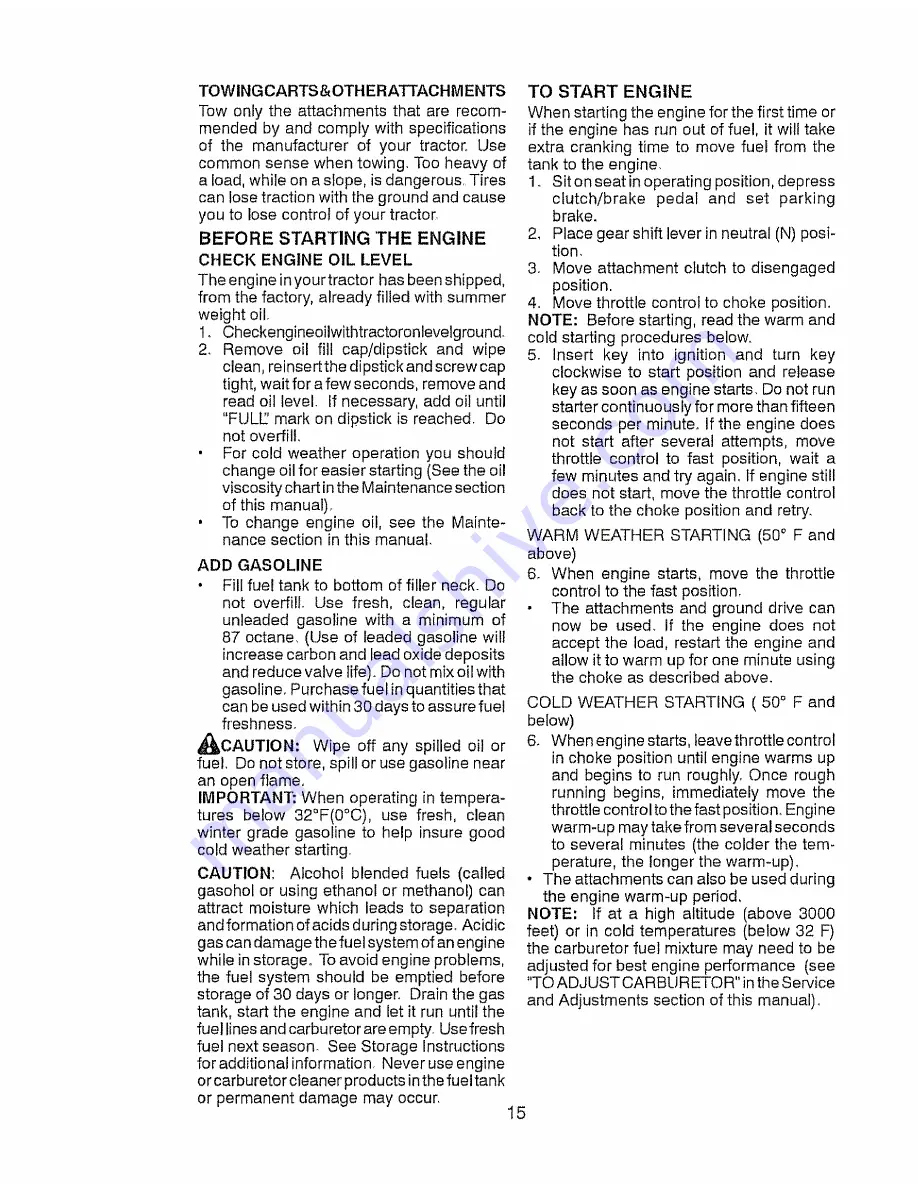 Craftsman 917.25350 Operator'S Manual Download Page 15