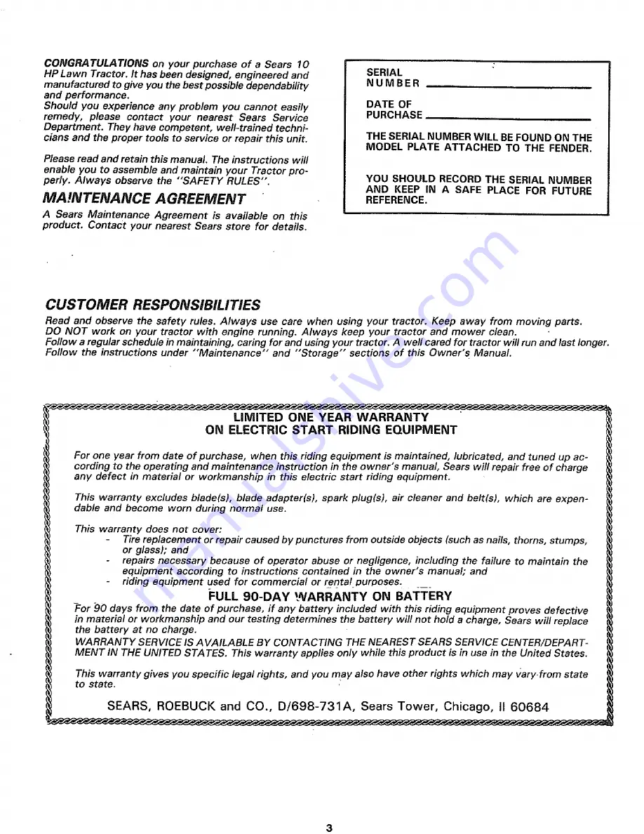 Craftsman 917.254220 Owner'S Manual Download Page 3